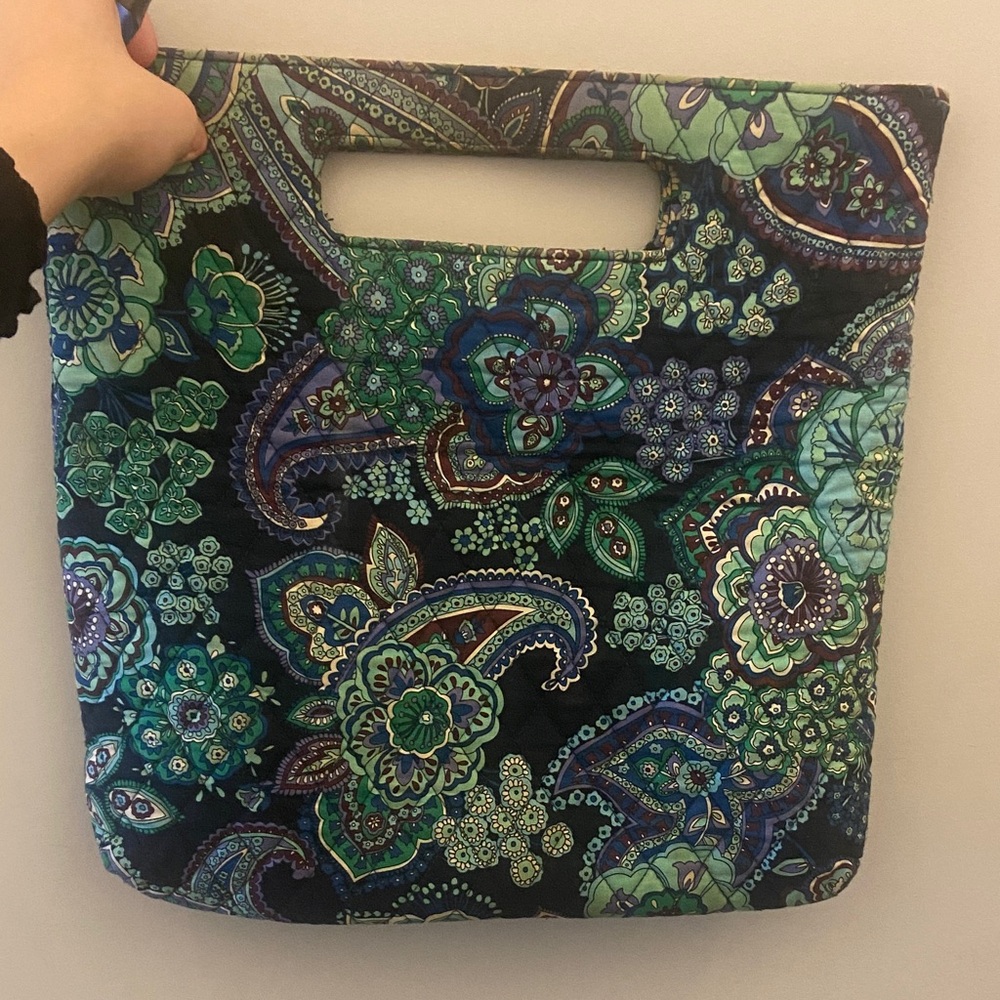 Vera Bradley Floral Patterned Tote Bag - Green and Blue